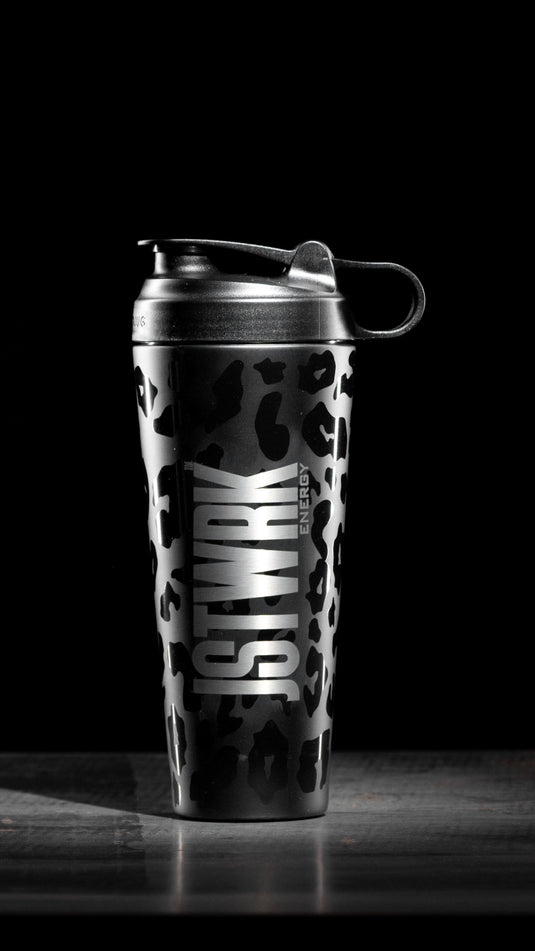 24oz. JST WRK Stainless Steel HydroSHKR - Black Leopard