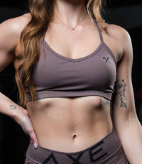 Mauve V-Neck Sports Bra