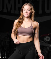 Mauve V-Neck Sports Bra