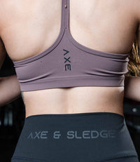 Mauve V-Neck Sports Bra