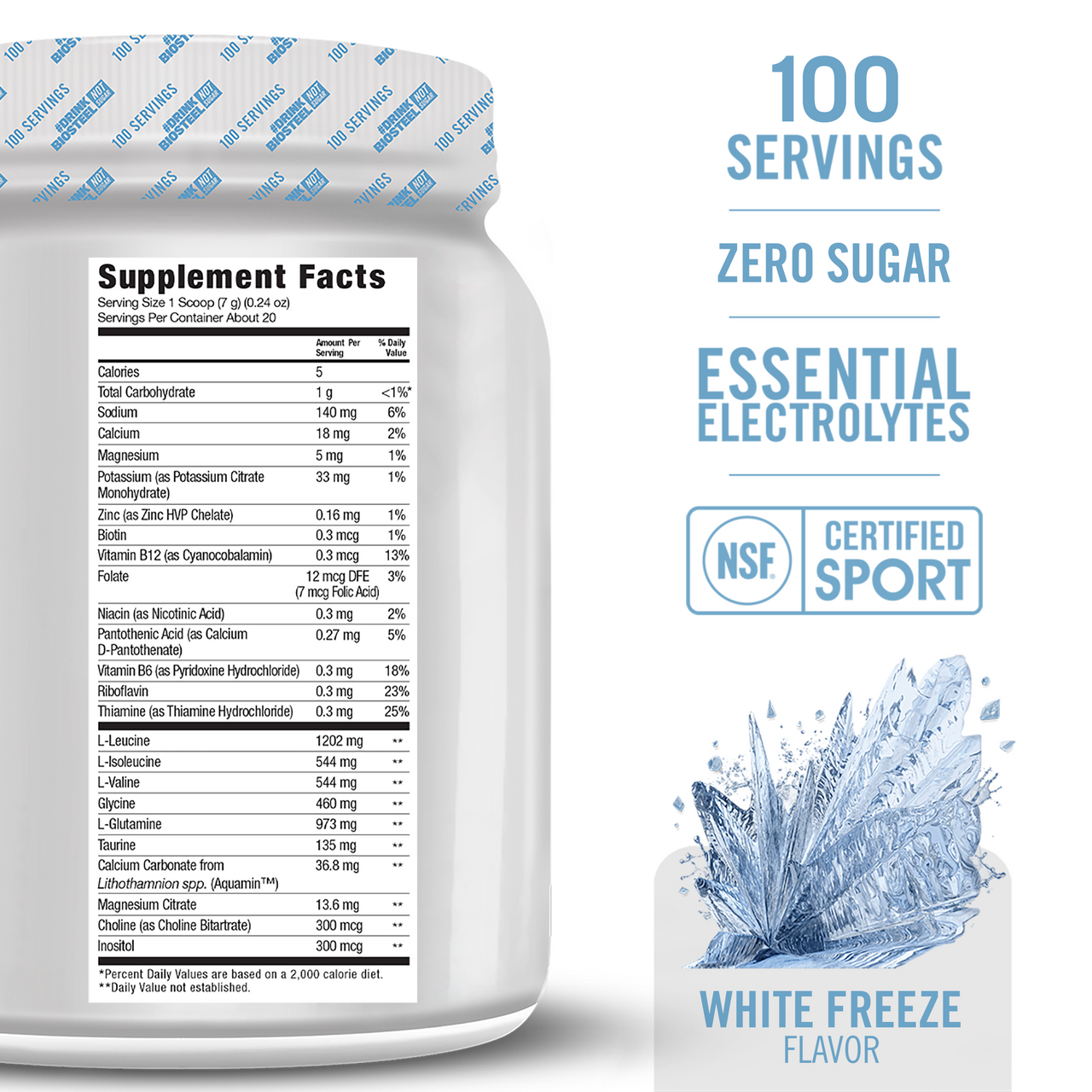 HYDRATION MIX / White Freeze - 100 Servings