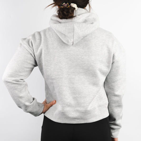 HEATHER GRAY CROPPED HOODIE