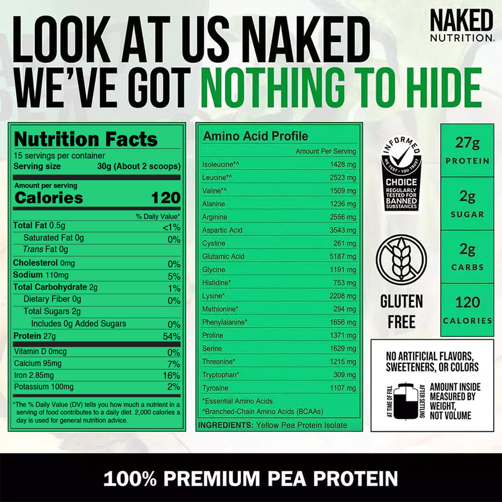 Pea Protein Powder 1lb | Naked Pea - 1lb