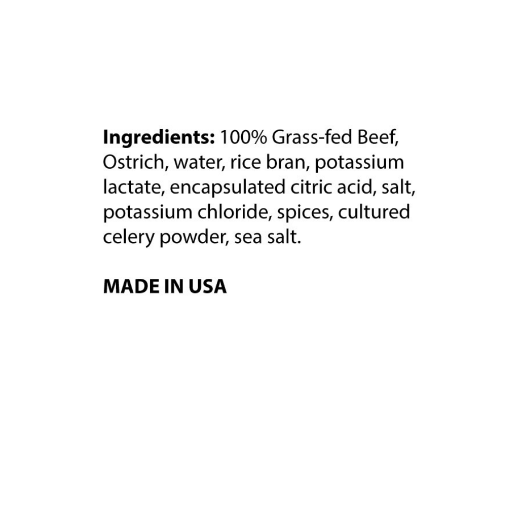 Peppered Grass-Fed Beef & Ostrich, 10 Sticks