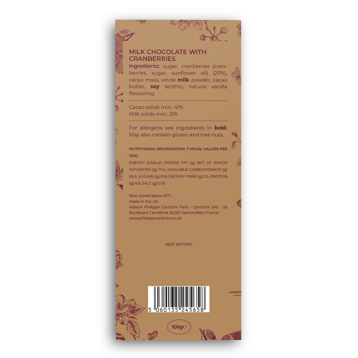 Chocolat Cranberry 41%