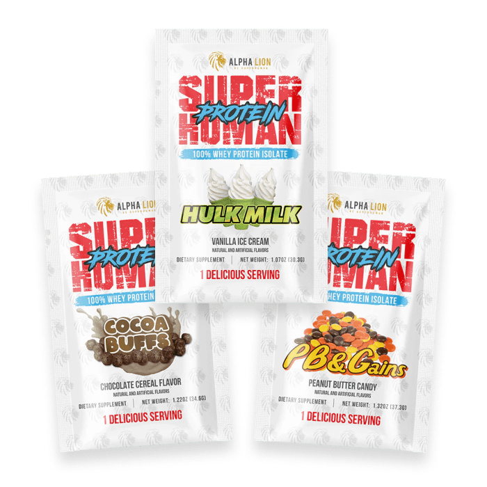 3 x Superhuman Protein samples FG.