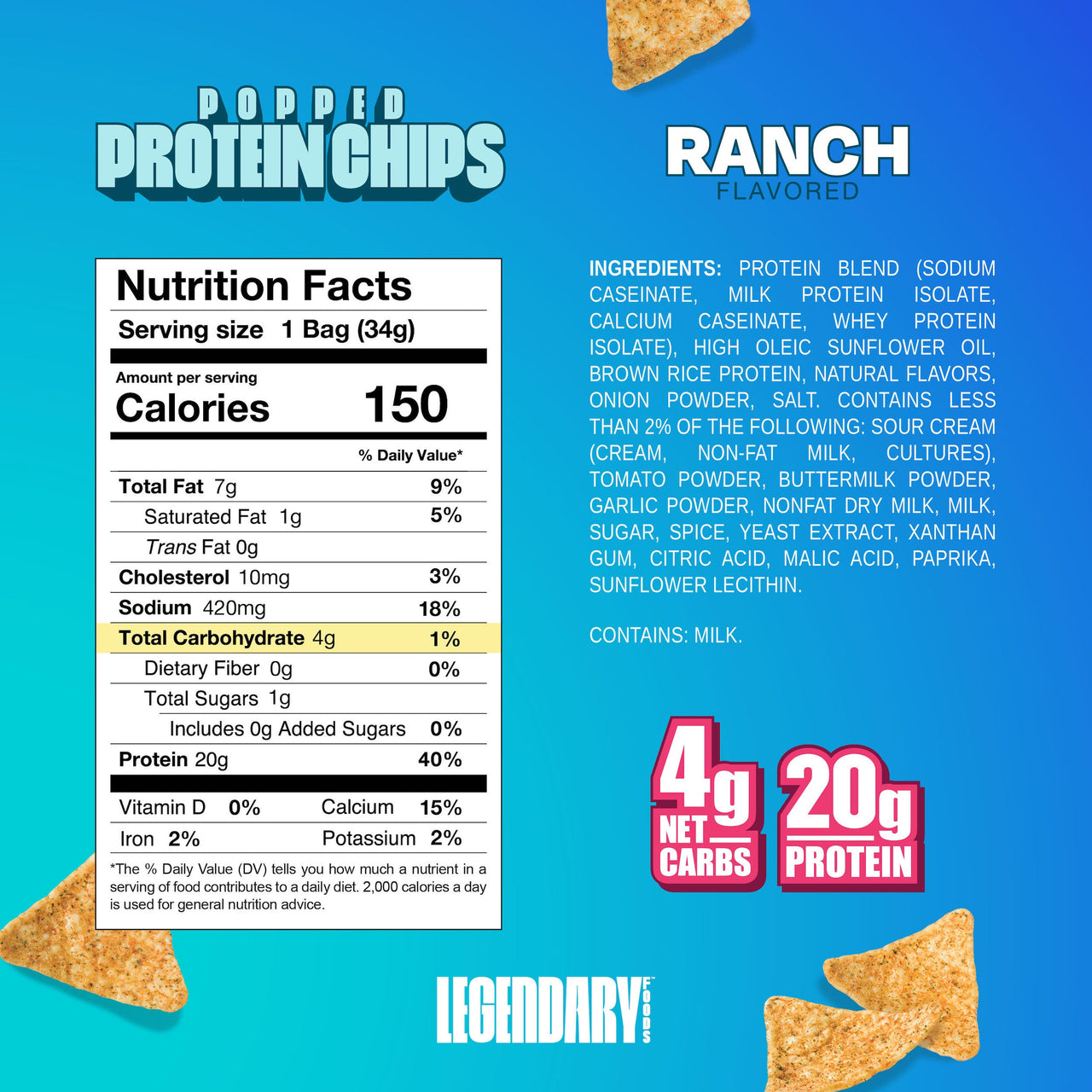Ranch | Popped Protein Chips