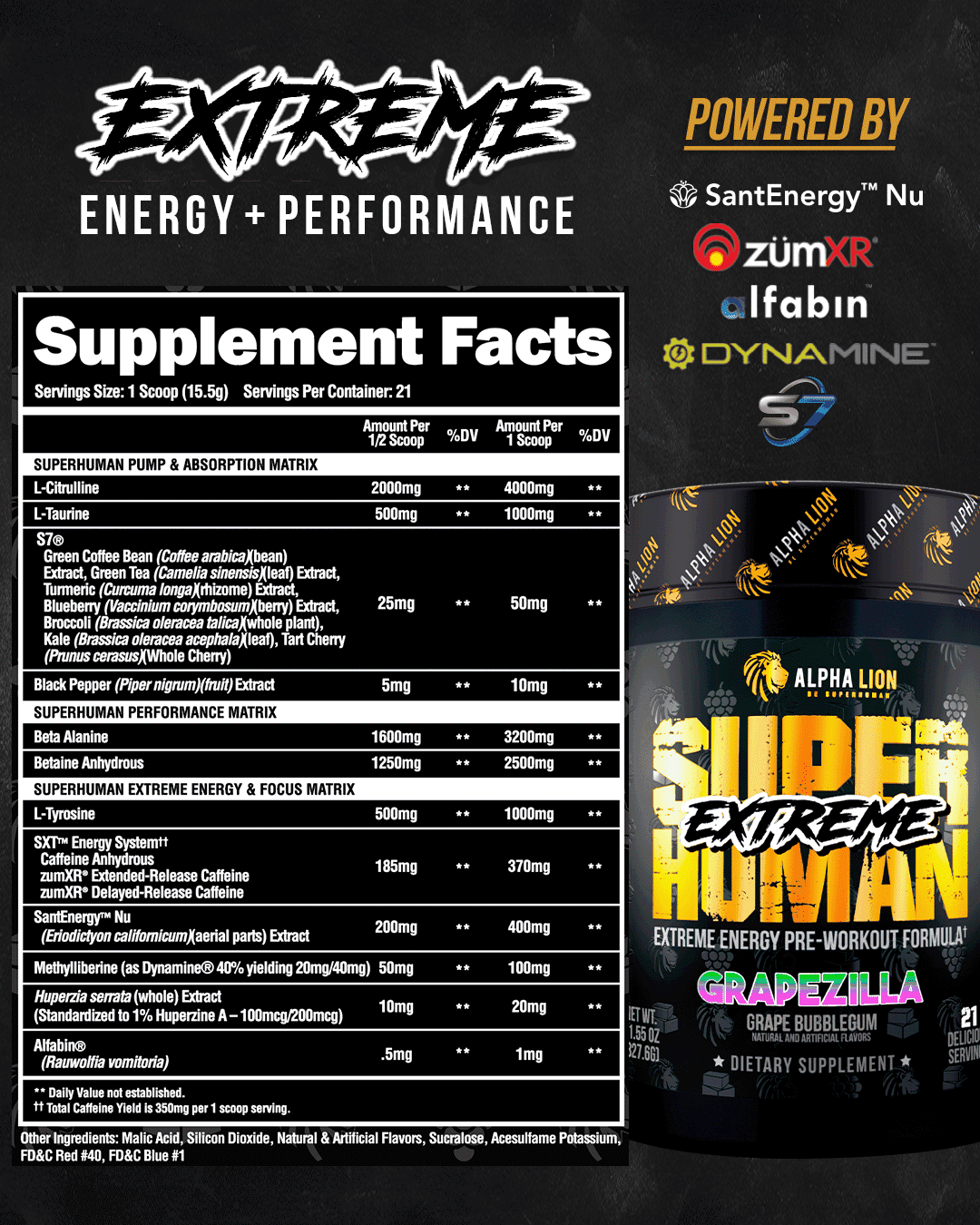 SUPERHUMAN® EXTREME - Extreme Energy Pre-Workout Formula