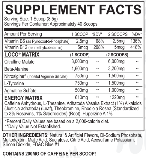 LOCO PRE-WORKOUT (40 SERVINGS)