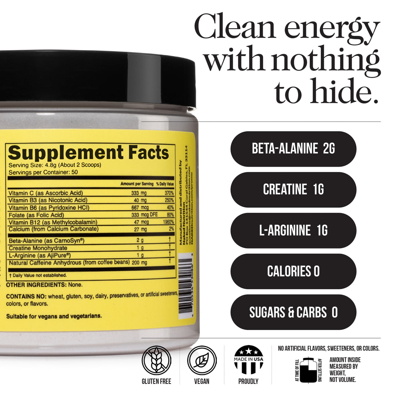 Pre Workout Supplement | Naked Energy - 50 Servings