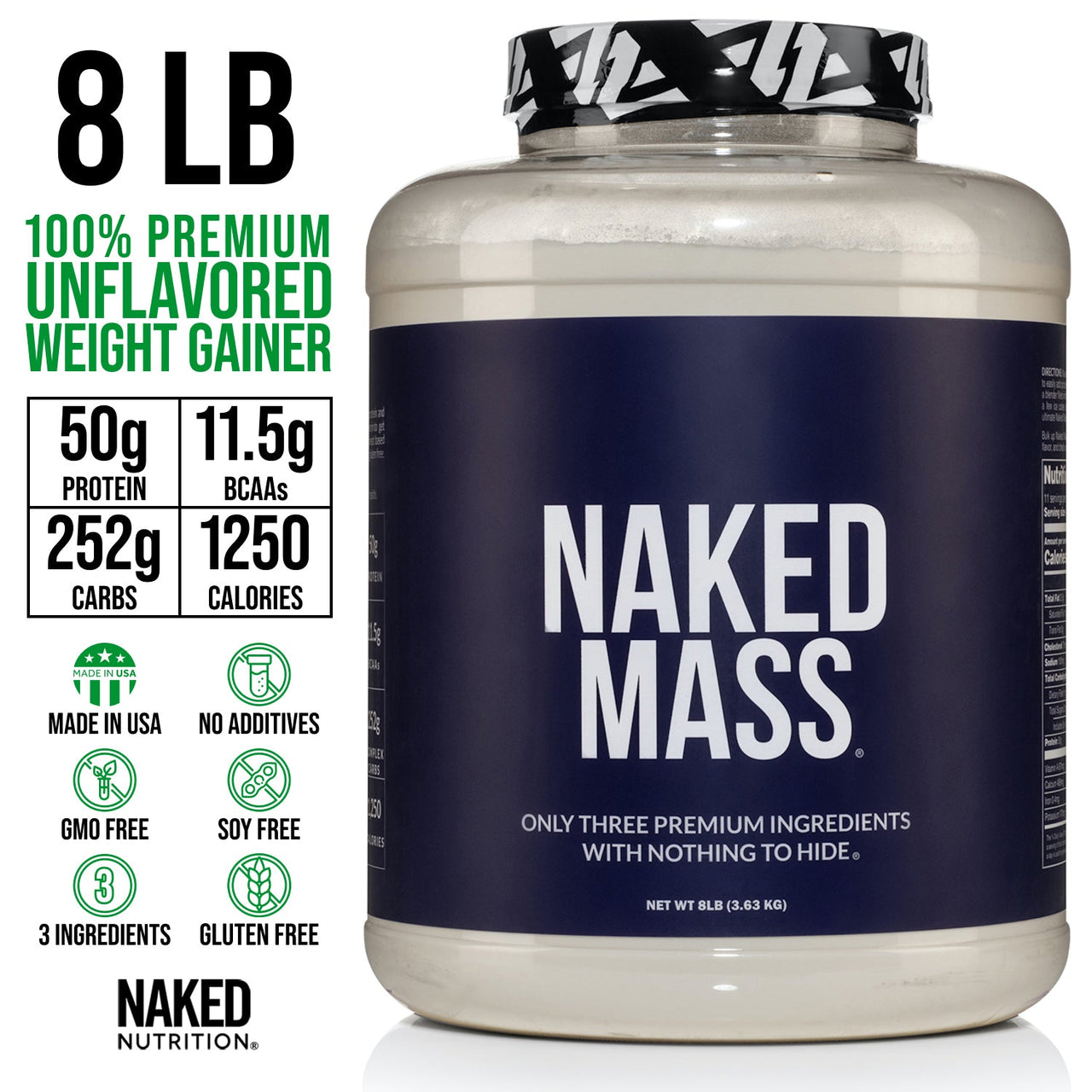 Weight Gainer Protein Supplement | Naked Mass - 8LB