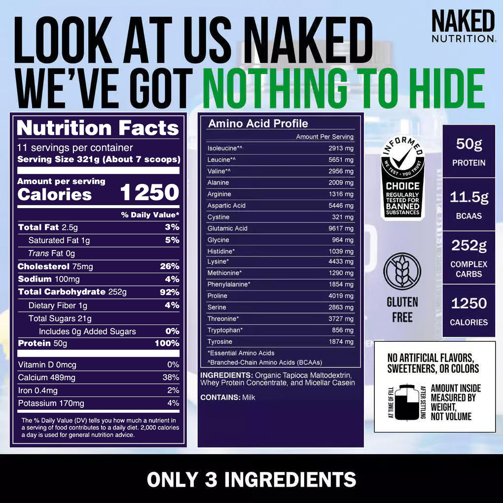 Weight Gainer Protein Supplement | Naked Mass - 8LB