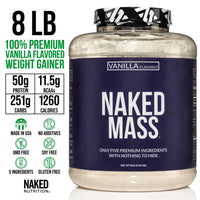 Vanilla Weight Gainer Protein Supplement | Naked Vanilla Mass - 8LB