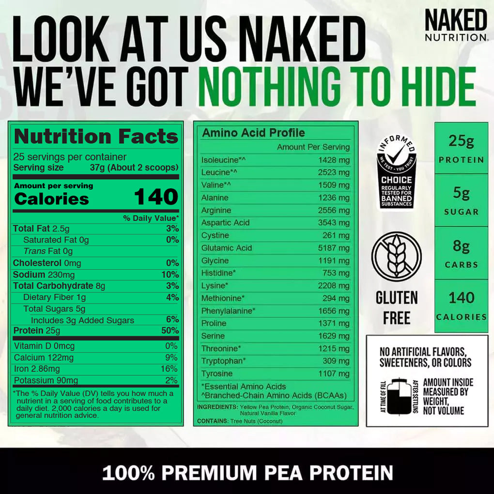Vanilla Pea Protein Powder | Naked Vanilla Pea - 2LB