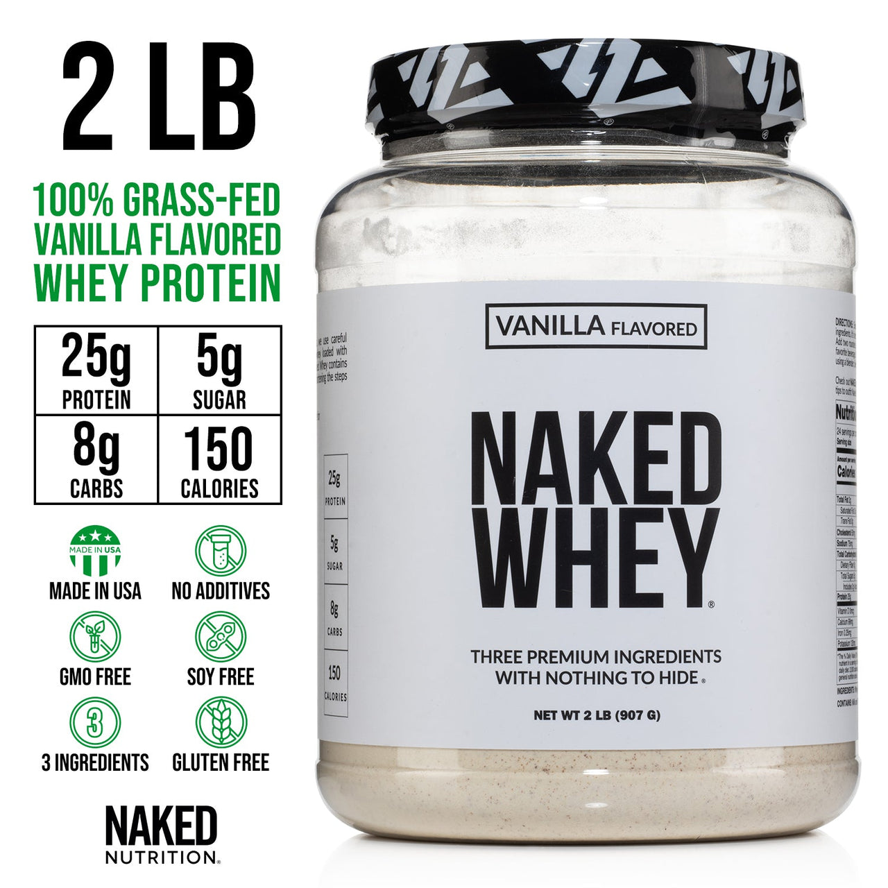 Vanilla Whey Protein Powder | Naked Vanilla Whey - 2LB