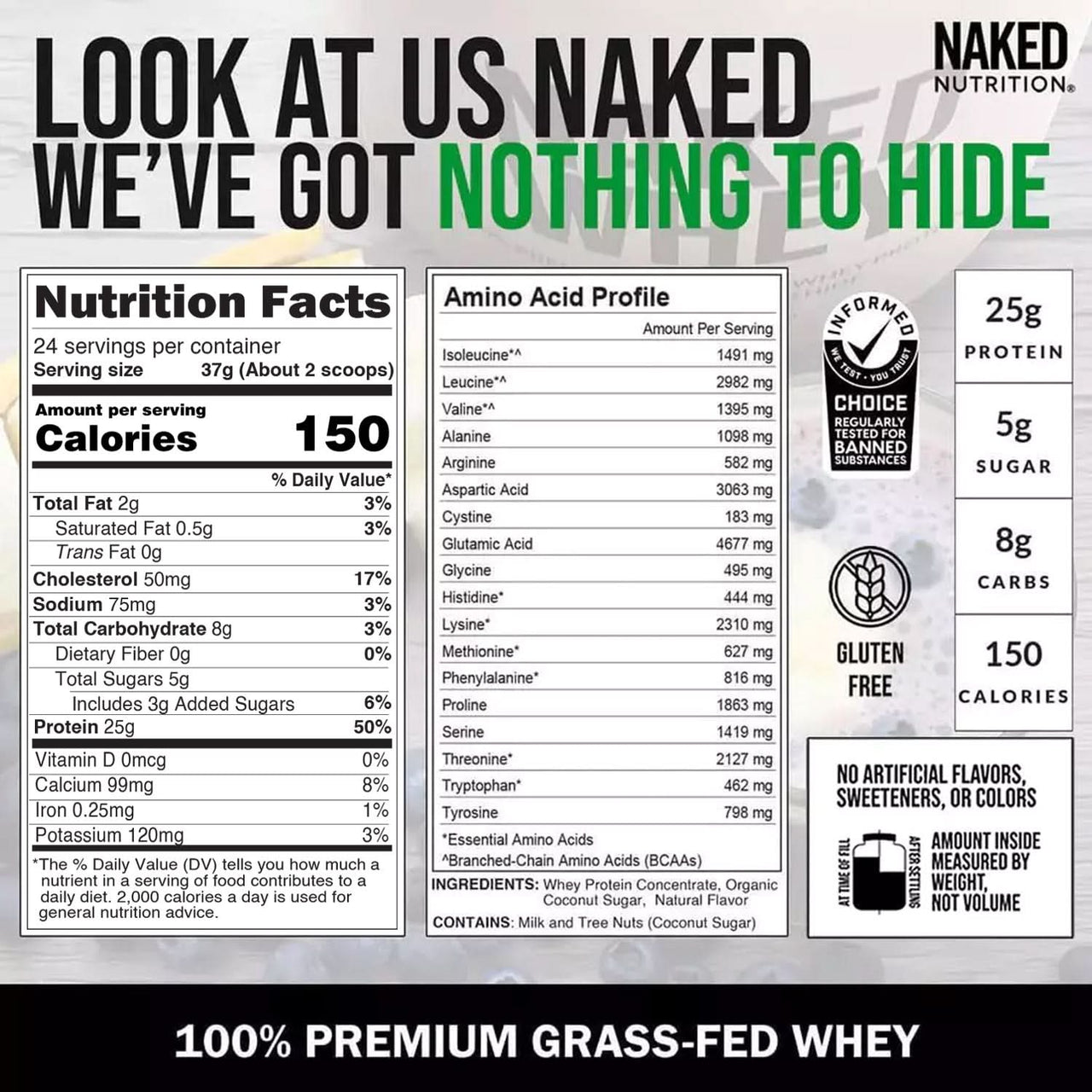 Vanilla Whey Protein Powder | Naked Vanilla Whey - 2LB