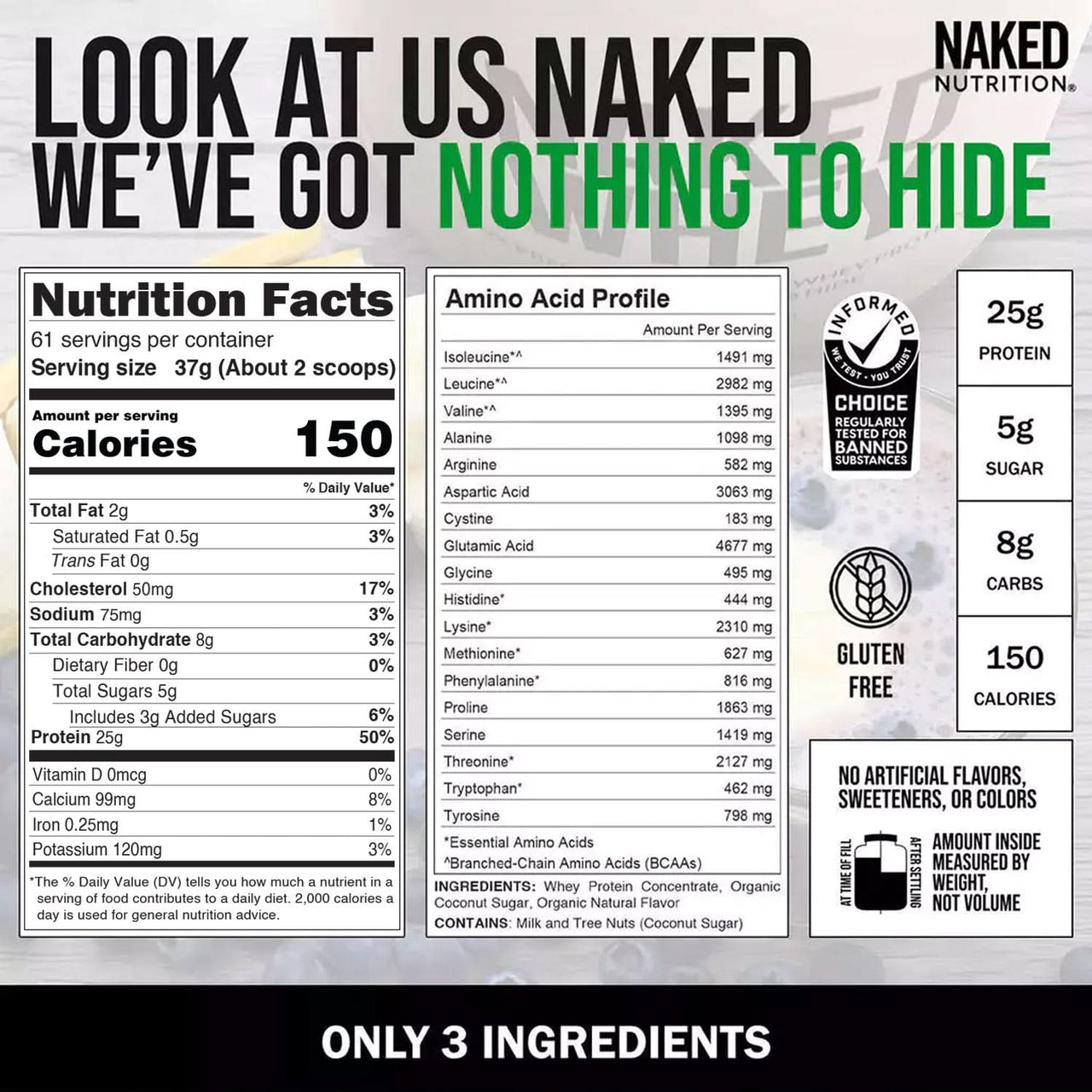Vanilla Whey Protein Powder | Naked Vanilla Whey - 2280g