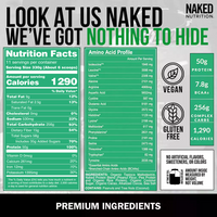 Chocolate Peanut Butter Vegan Weight Gainer Supplement | Naked Vegan Mass - 8LB