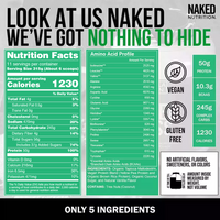 Vanilla Vegan Weight Gainer Supplement | Naked Vegan Mass - 8LB