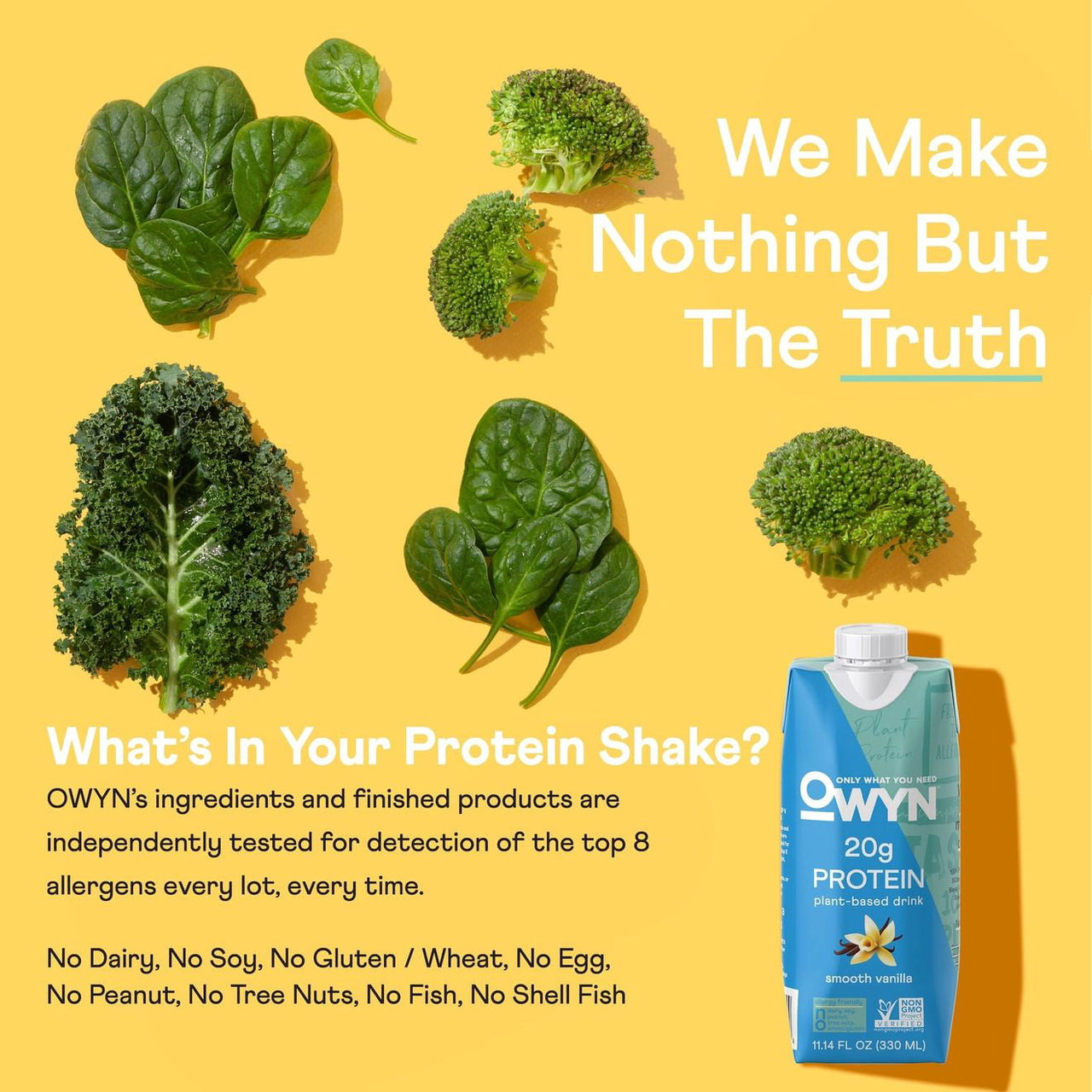 OWYN Protein Nutrition Shake, Smooth Vanilla, 4 Ct, 20g