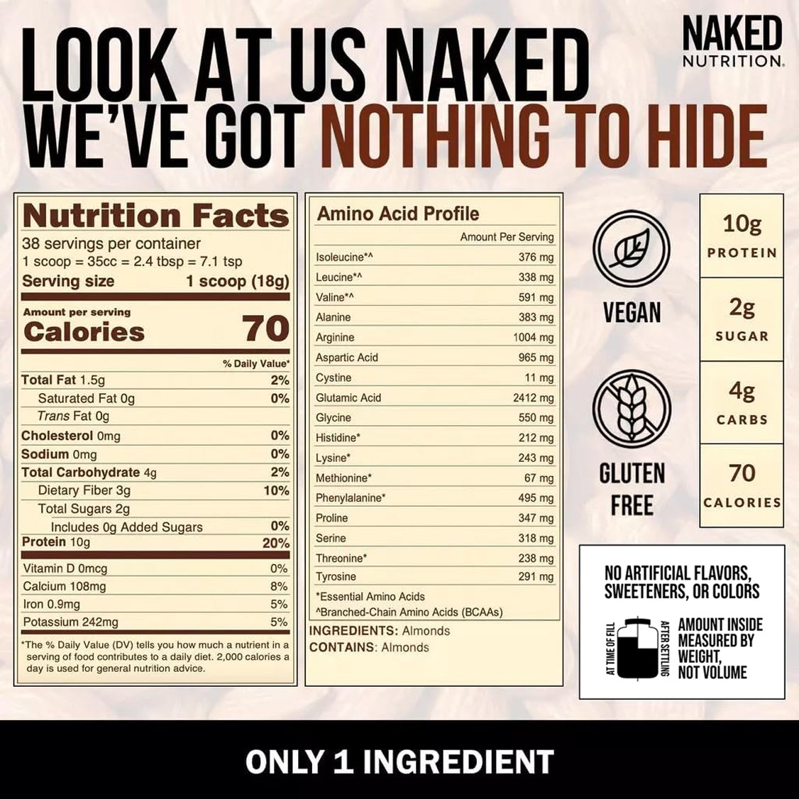 Powdered Almonds | Naked Almond - 1.5LB