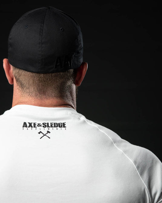 Black on White Simple Raglan Tee