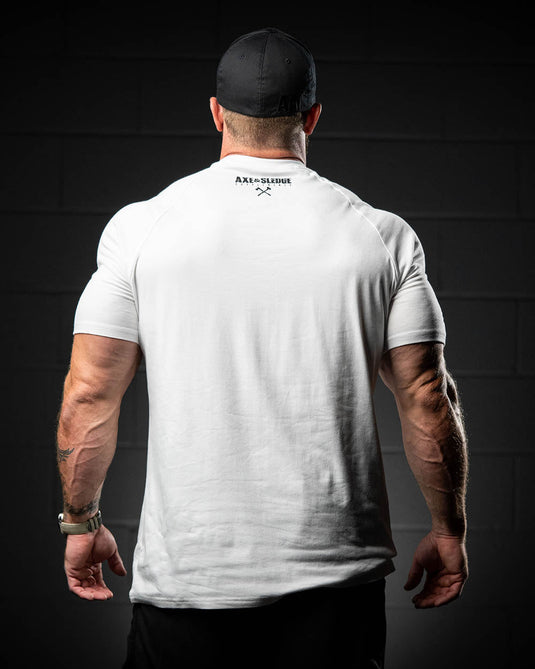 Black on White Simple Raglan Tee