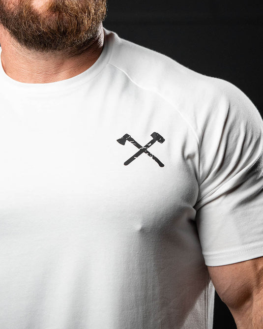Black on White Simple Raglan Tee