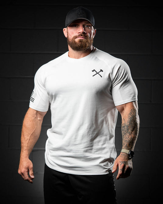 Black on White Simple Raglan Tee