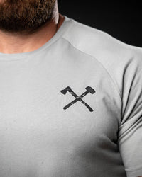 Black on Gray Simple Raglan Tee