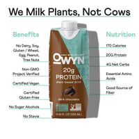 OWYN Protein Shake, Dark Chocolate, 4 Ct, 32g
