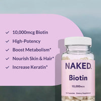 Daily Biotin Supplement | Naked Biotin - 120 Capsules