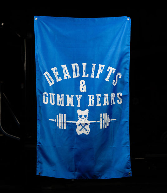 Deadlifts & Gummy Bears Banner Flag