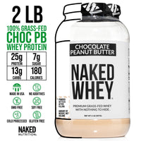 Chocolate Peanut Butter Whey Protein Powder 2LB | Naked Whey - 2LB