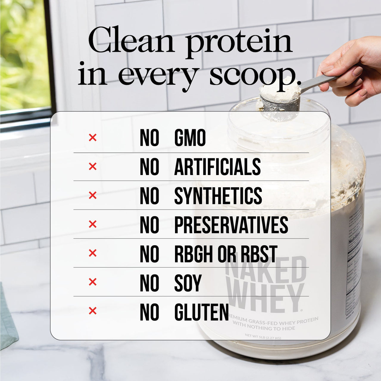 Grass Fed Whey Protein Powder | Naked Whey - 1LB