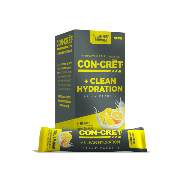CON-CRĒT ® + Clean Hydration, Full Electrolyte profile plus Vitamins and Creatine HCl, Performance Hydration, 14 Servings