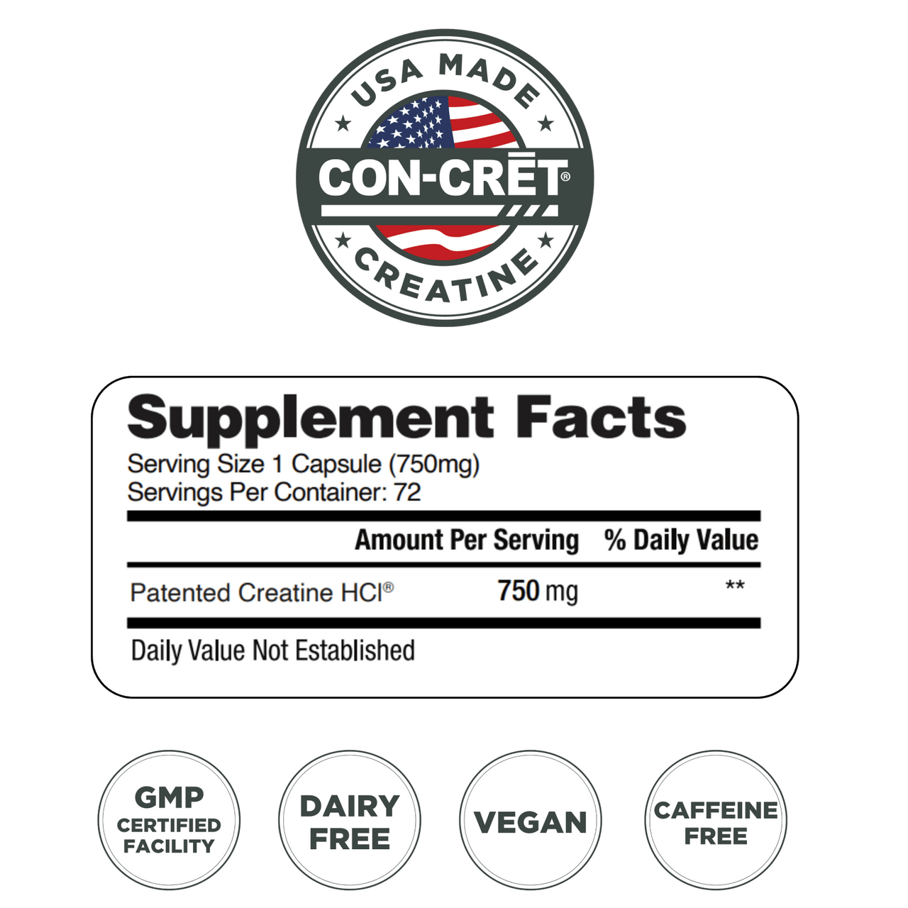 CON-CRĒT® CREATINE HCl CAPSULES