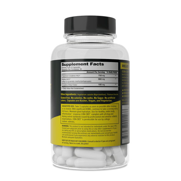 CON-CRĒT®+ MUSCLE RECOVERY, Creatine HCl & Alpha-GEE®, Supports relief from Activity-Induced Pain and Inflammation