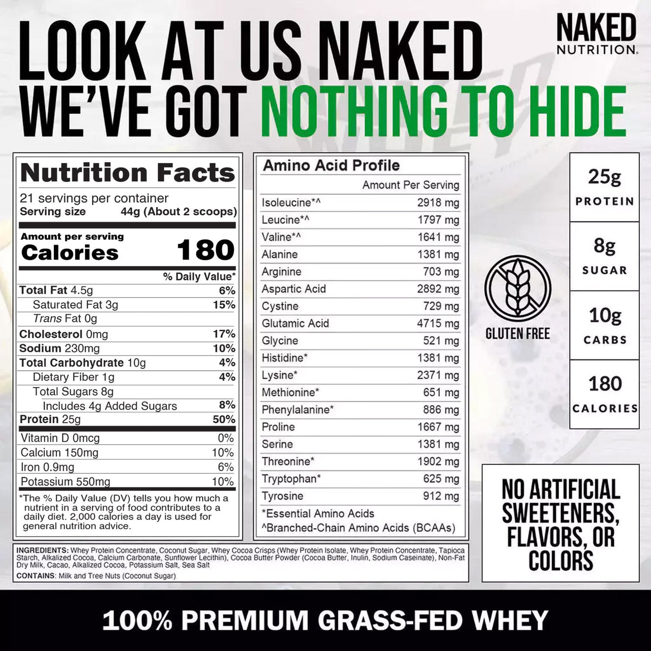 Cookies & Cream Whey Protein Powder | Naked Whey - 2LB