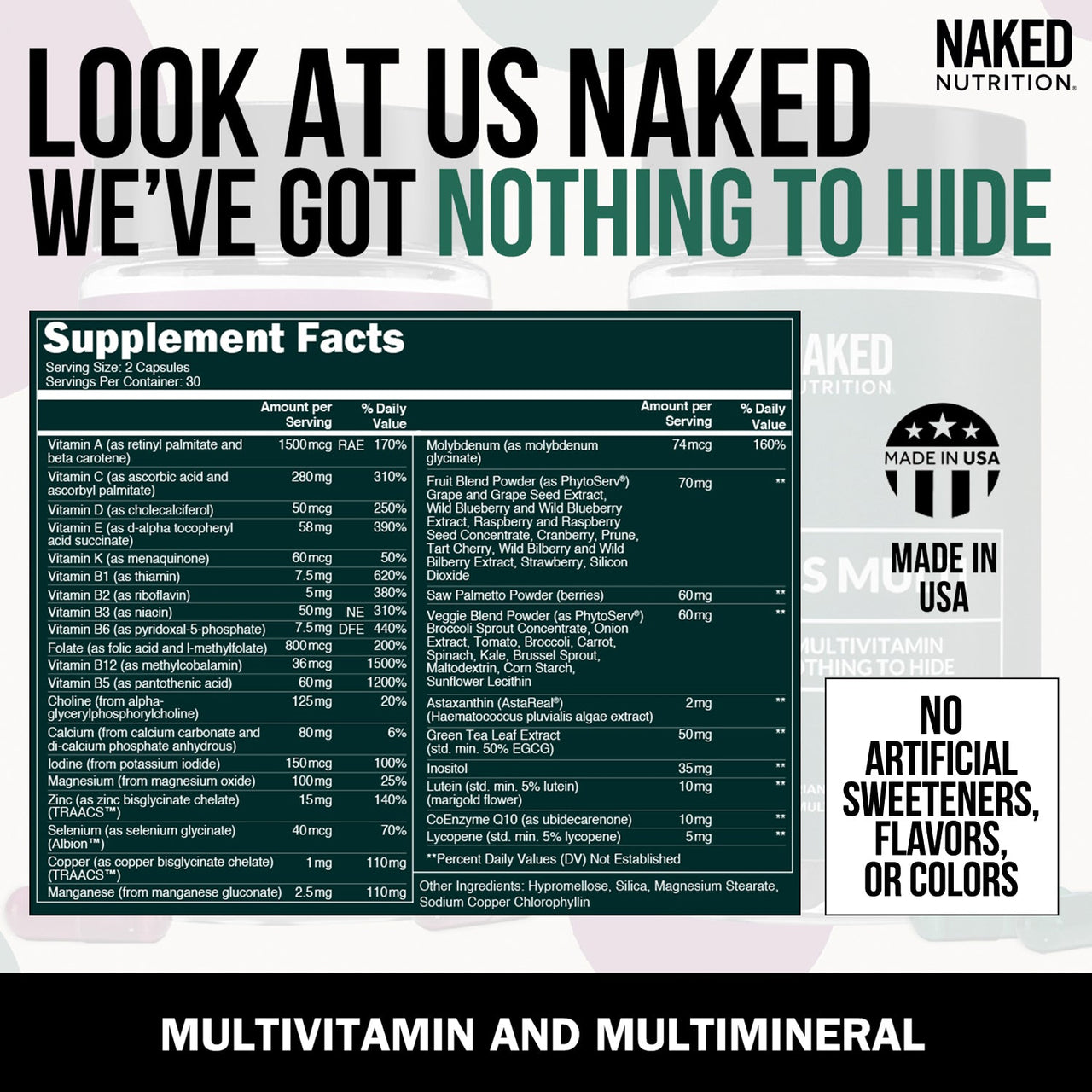 Multivitamin for Men | Naked Men's Multi - 60 Capsules