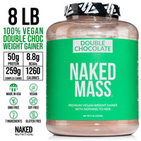 Double Chocolate Vegan Weight Gainer Supplement | Naked Vegan Mass - 8LB