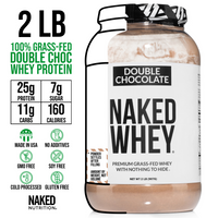 Double Chocolate Whey Protein Powder 2LB | Naked Whey - 2LB
