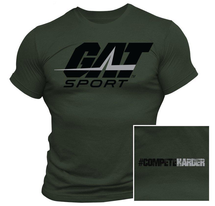 GAT Sport #COMPETEHARDER T-Shirt - Military Green