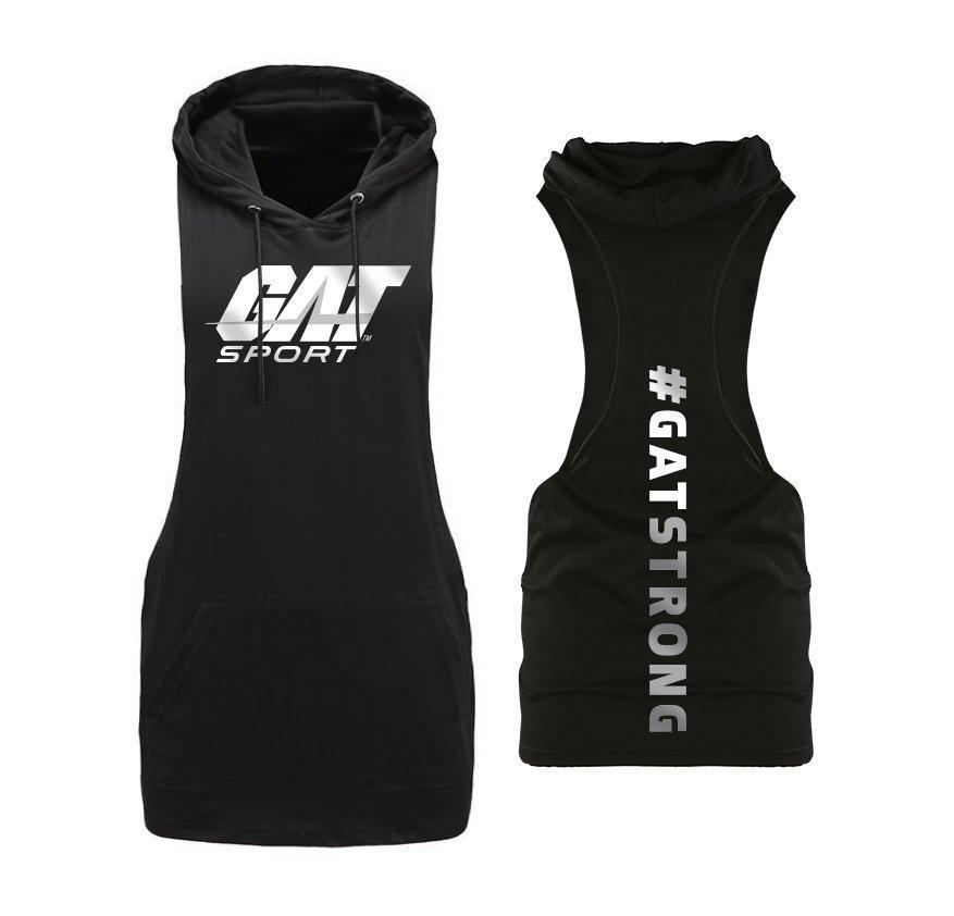 GAT Sport #GATSTRONG Sleeveless Hoodie for Men - Black