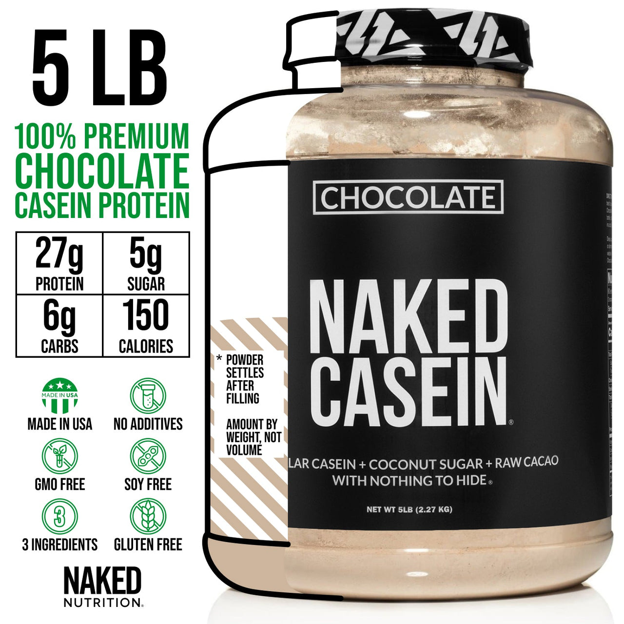Chocolate Casein Protein Powder | 5LB