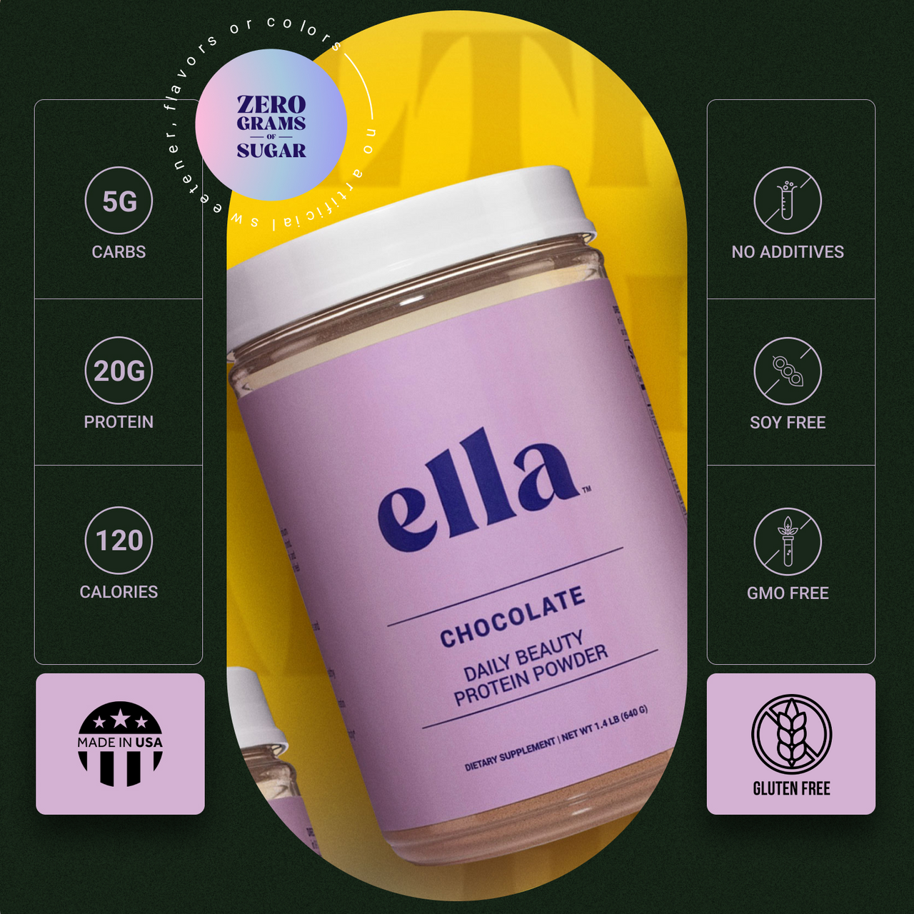 Chocolate Beauty Protein Powder | Ella