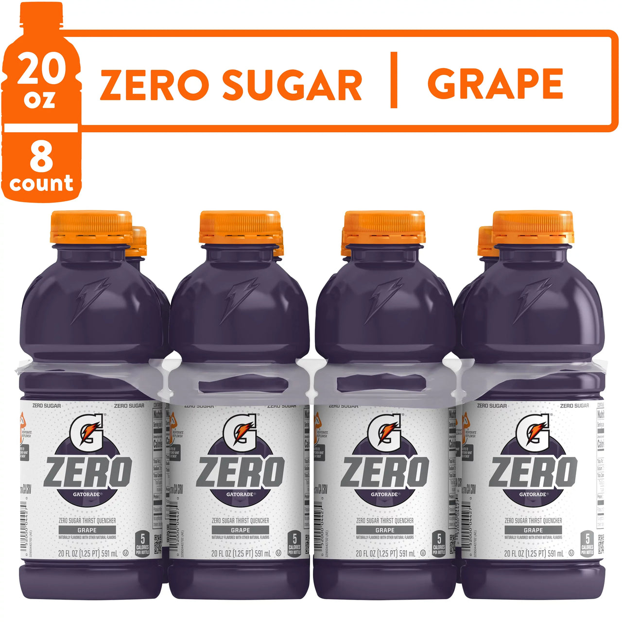 GATORADE GRAPE 20 OZ - 8 PACK