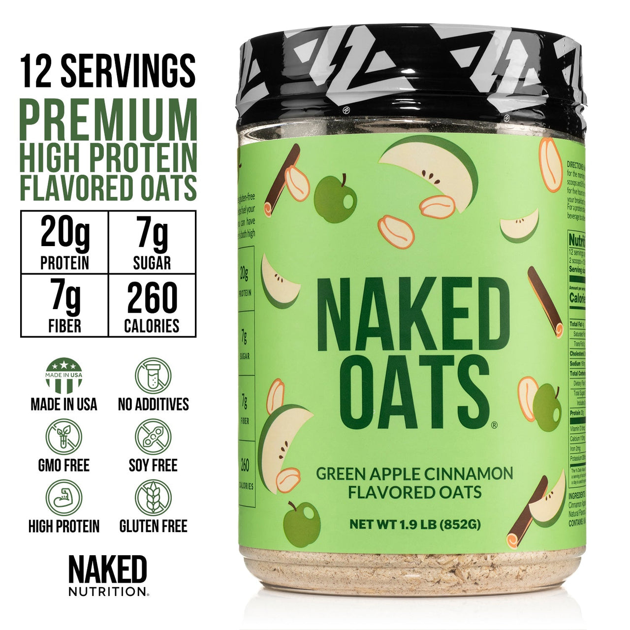 Green Apple Cinnamon Protein Oats | Naked Oats