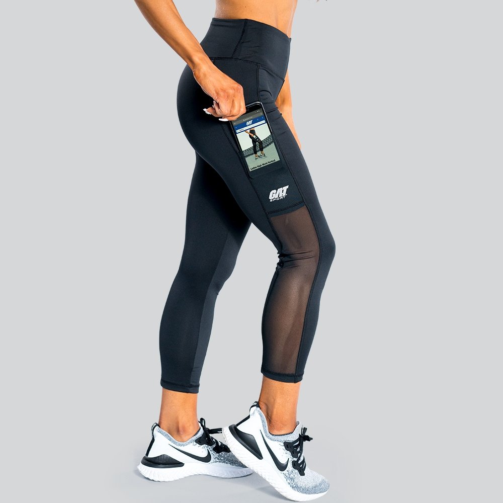 GAT Sport High-Waisted Performance 7/8 Leggings for Women - Black