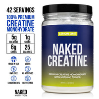 Lemon Lime Creatine Monohydrate Powder | Naked Creatine - 1.1LB